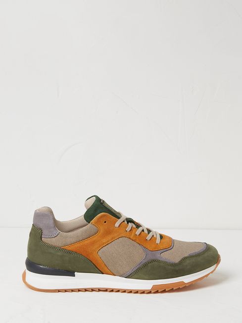 Green leather trainers discount