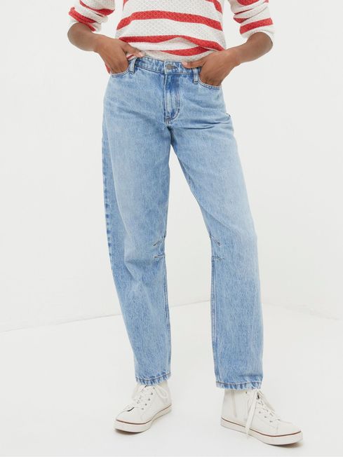 Cara Light Blue Barrel Leg Jeans FatFace