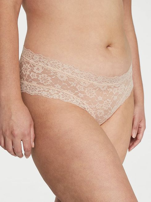 Victoria's Secret Marzipan Nude Cheeky Posey Lace Knickers
