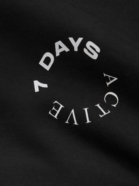 7 Days Active Cotton Crew Neck Sweatshirt in Black