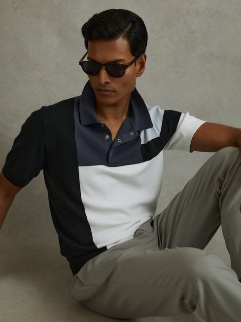 Colour block polo shirt online