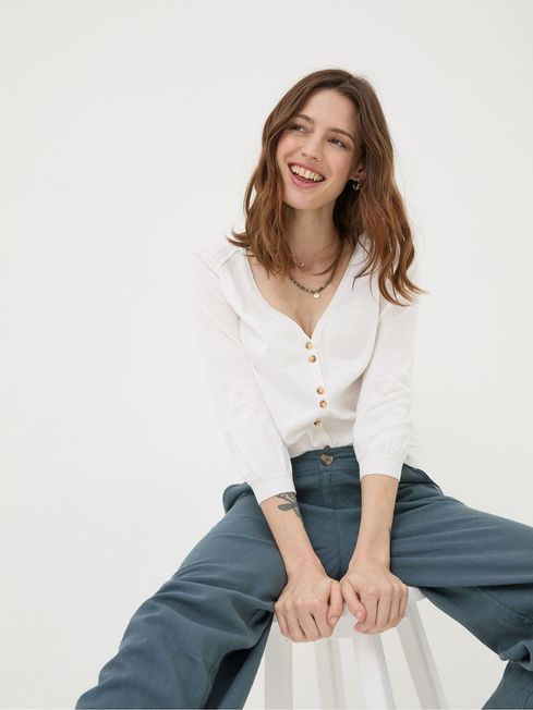 Rose White Cardigan