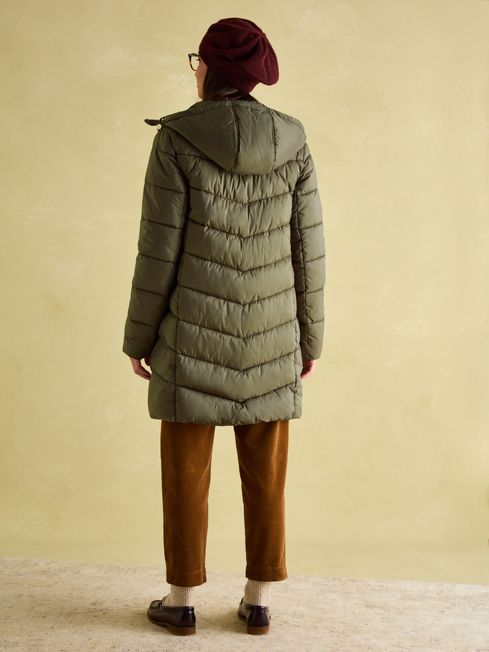 Moorsdale Green Mid Length Showerproof Padded Coat Joules