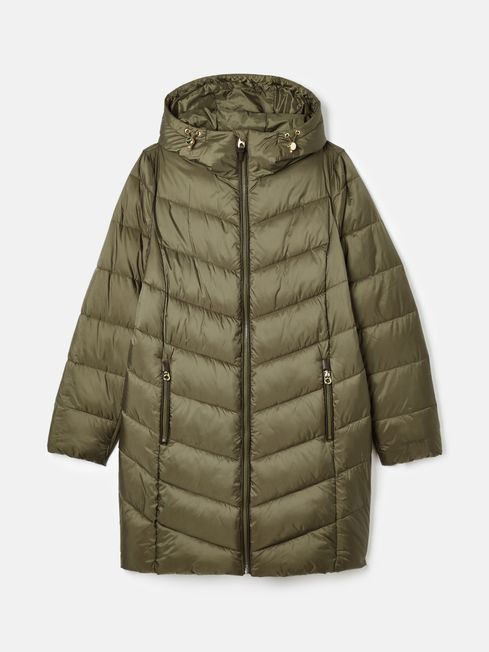 Moorsdale Green Mid Length Showerproof Padded Coat Joules