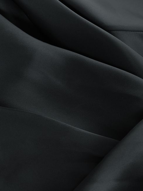 Atelier Duchess Satin Cape Maxi Dress in Black