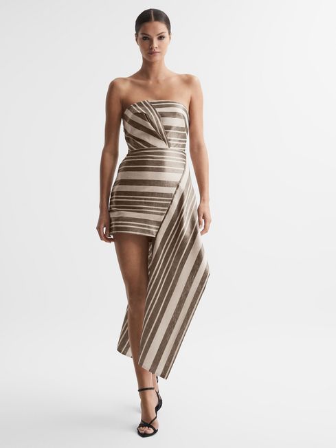 Acler Striped Strapless Mini Dress