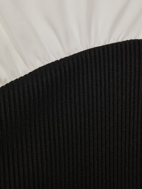 Anna Quan Hybrid Shirt Jersey Maxi Dress in Swan Black