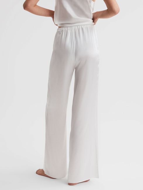 Maison Essentiele Silk Lounge Pants in Optic White