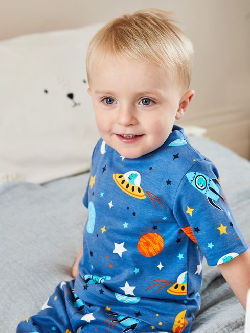 Glow In The Dark Jersey Pyjamas in Space JoJo Maman Bebe