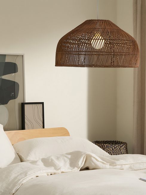 Large dark brown lamp shades top