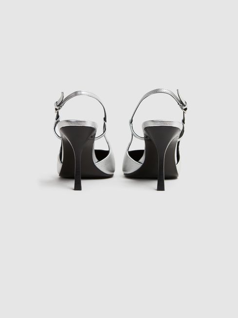 Metallic cheap slingback shoes