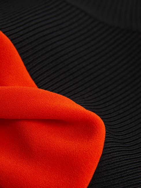 Florere Hybrid Knit Midi Dress in Bright Orange