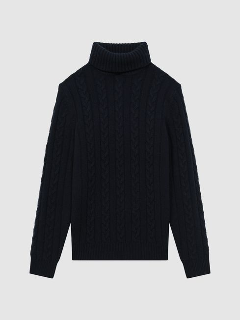 Cable knit funnel neck jumper hotsell