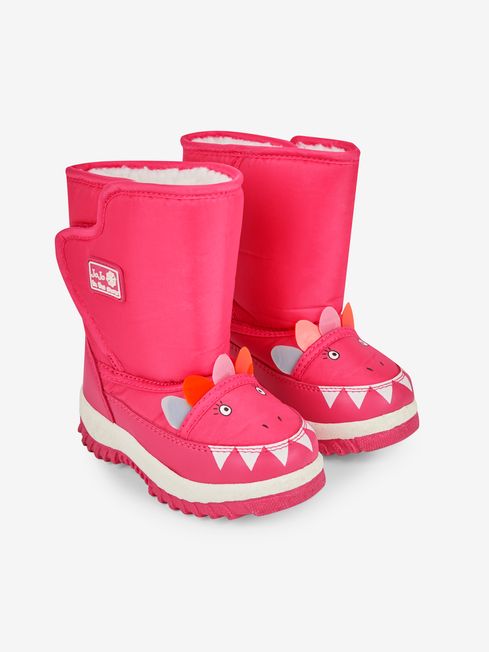 Fuchsia Girls Dino Snow Boots JoJo Maman Bebe