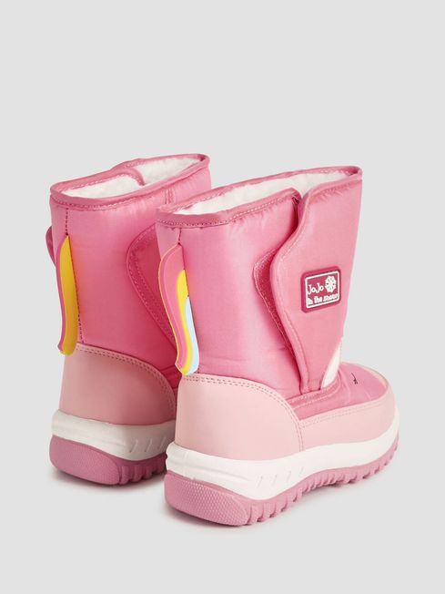 Pink Girls Unicorn Snow Boots