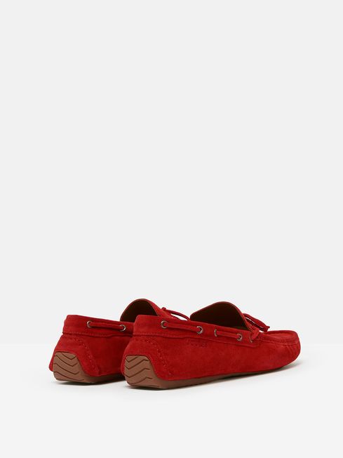 Red suede driving shoes store