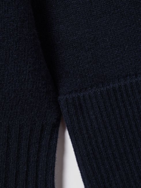 Wool-Cashmere Casual Fit Jumper in Navy