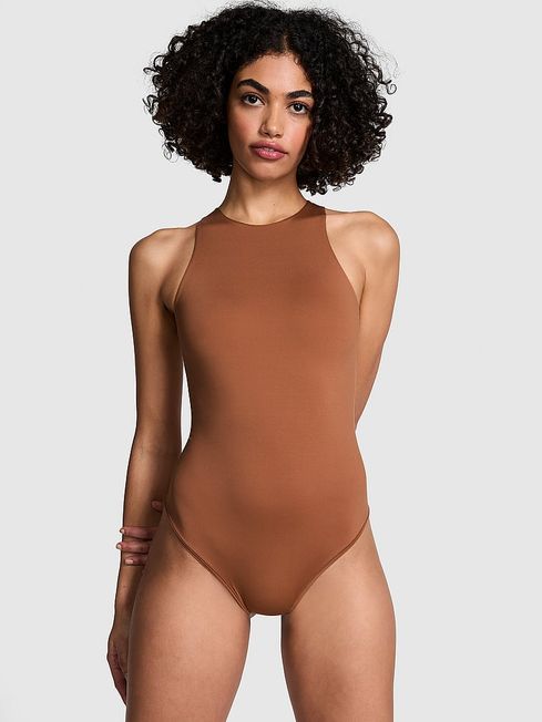 Victoria's Secret PINK Caramel Brown Soft Stretch Tank Bodysuit