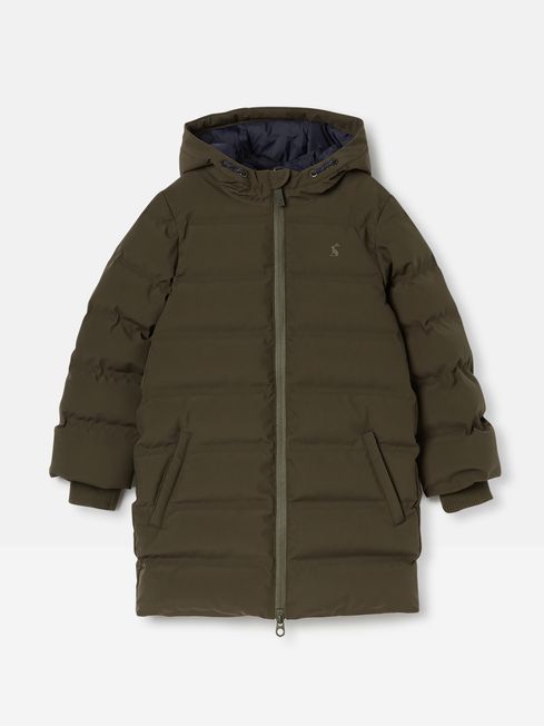 Joules Padwell Green Waterproof Padded Coat with Hood