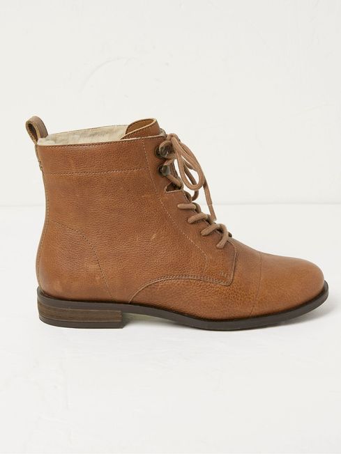Brown Catrin Lace Up Ankle Boots