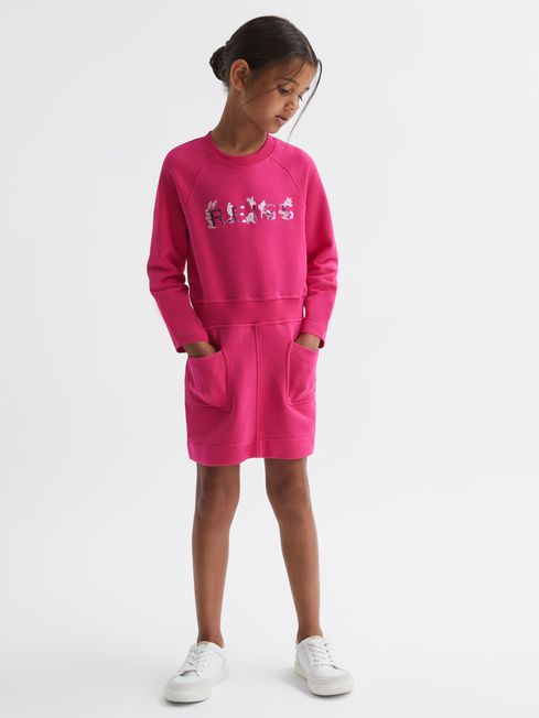 Reiss Pink Janine Junior Sweatshirt Dress