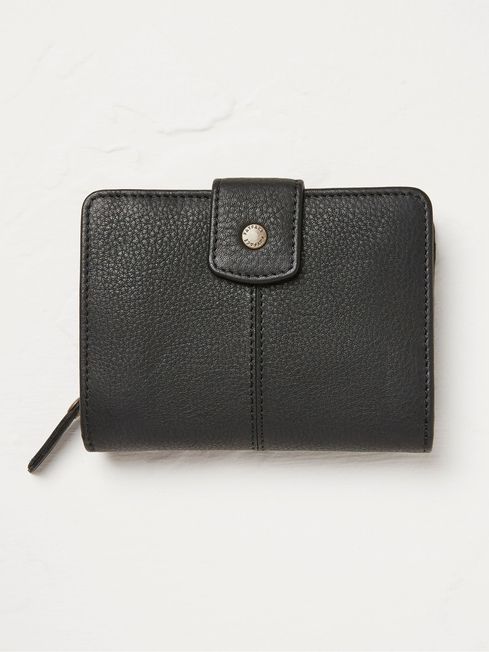 Black leather zip purse 2025