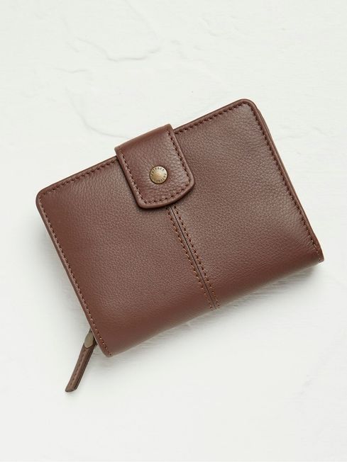 Etta Brown Leather Zip Purse FatFace