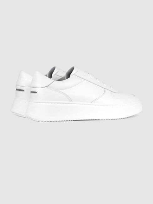 Unseen Footwear Leather Marais Trainers in White