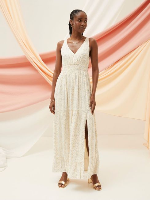 Ivy Natural Foil Maxi Dress FatFace