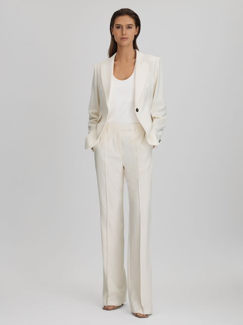 Flared Suit Trousers in Cream