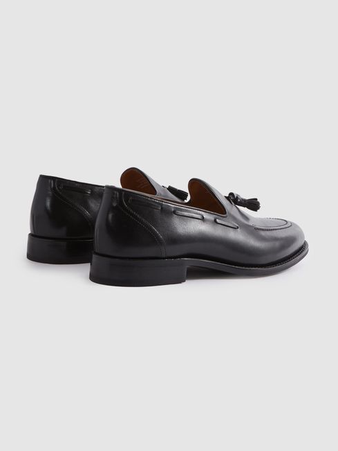 Leather Tassel Loafers in Black