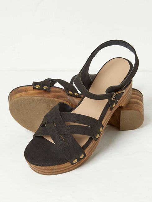 Buy Leoni Black Mid Heel Clogs from the FatFace online shop