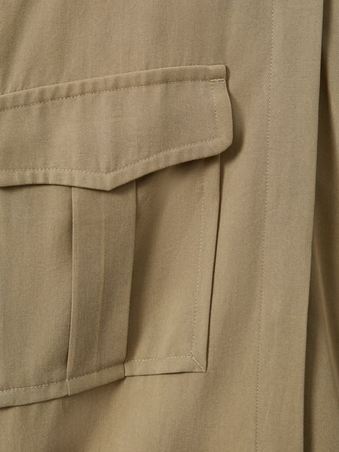 Lyocell Button Through Shirt in Khaki