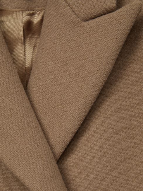 Teen Mid Length Wool Blend Coat in Camel