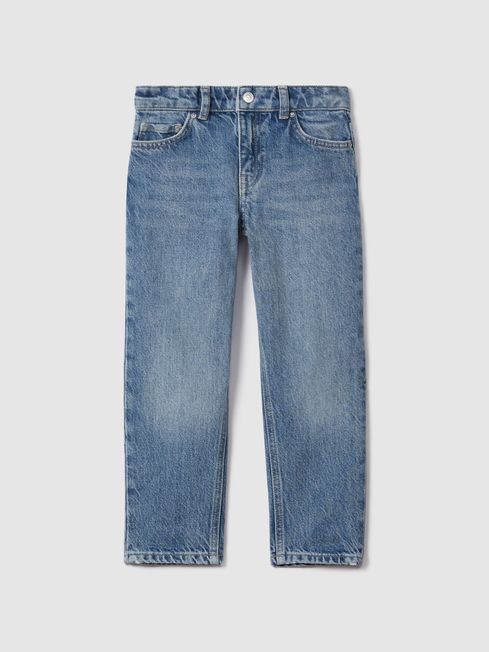 Reiss Mid Blue Quay Teen Slim Fit Adjuster Jeans