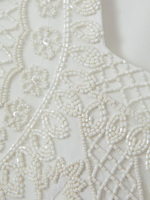 Raishma Floral Beaded Maxi Dress in Ivory