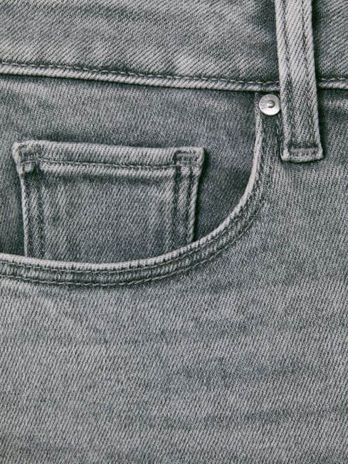 Paige Slim Fit Washed Jeans in Grey Rain