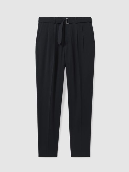 Belted cropped trousers online