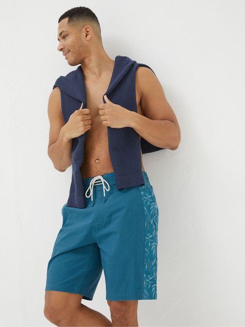 Camber Green Panel Print Swim Shorts FatFace