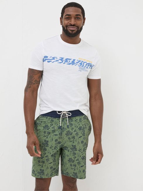 Camber Green Beach Print Swim Shorts