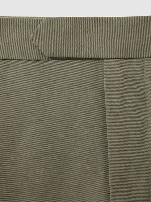 Cotton Blend Adjuster Shorts in Sage