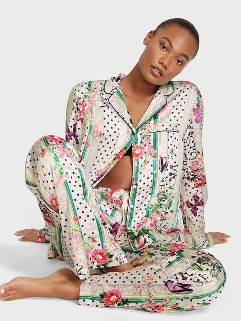 Satin long pyjamas online