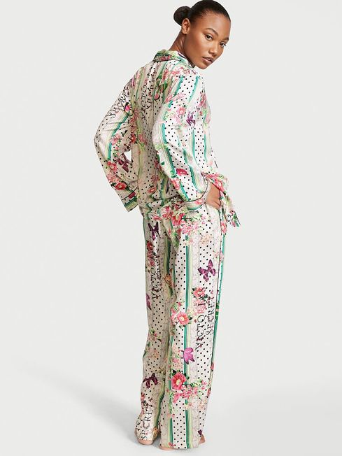 Satin floral pyjamas best sale