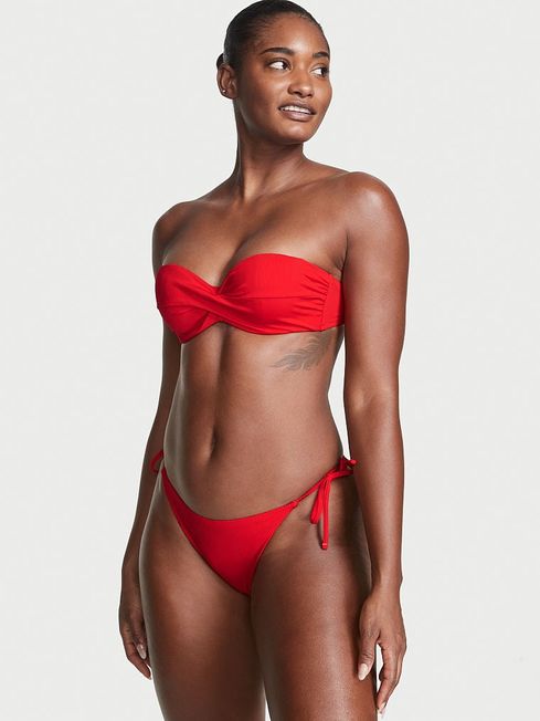 Victoria's Secret Flame Rib Red Strapless Swim Bikini Top