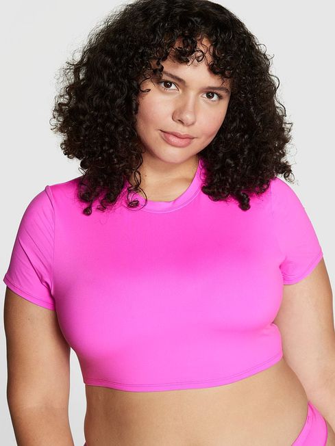 Victoria's Secret PINK Pink Berry Soft Stretch Cropped T-Shirt