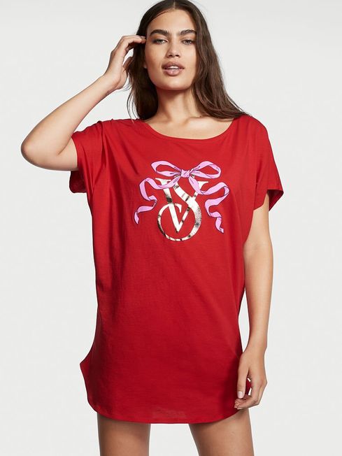 Red Lightweight Pima Cotton Nightshirt Victoria s Secret
