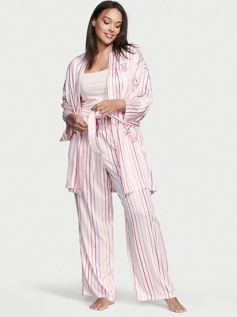 Buy Bahama Pink Ombre Stripe Satin 3 Piece Pyjama Set from the Victoria s Secret UK online shop