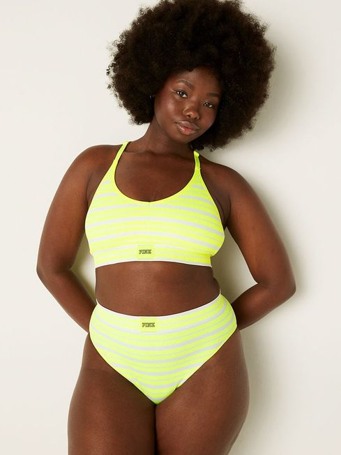 High waisted ribbed bikini hot sale