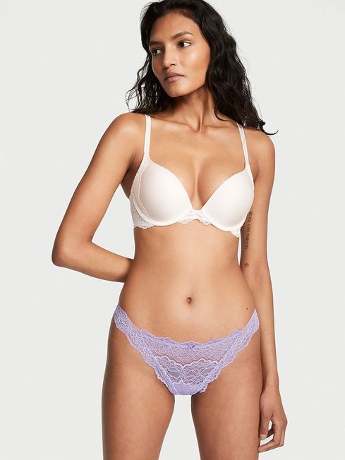 Victoria's Secret Star Lilac Purple Lace Thong Knickers