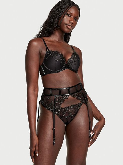 Black garter lingerie outlet